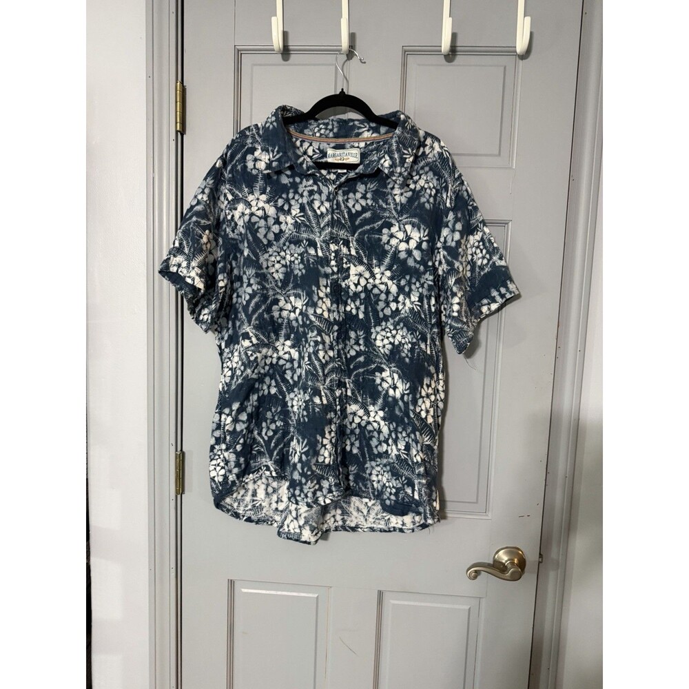 XXL 2XL Navy Floral Hawaiian shirt maragaritaville Jimmy Buffet Men’s
